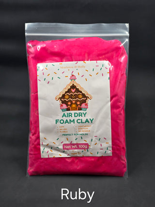 Buy ruby Air Dry Foam Clay - FIRM - 100g