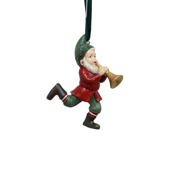 Vintage Elf Playing Trumpet HO
