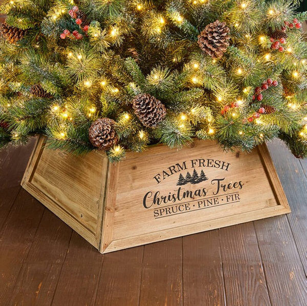 Tree Collar - Brown Pine Square