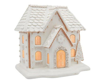 White Gingerbread House LED - DAMAGED