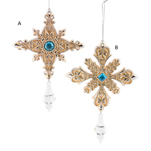 Hanging Jewel Star Champagne/Teal