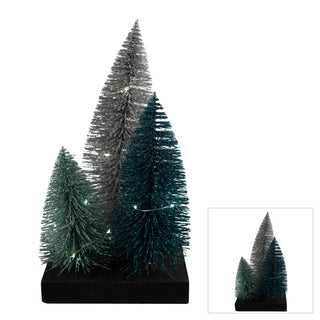 LED Triple Tree - Teal/Silver