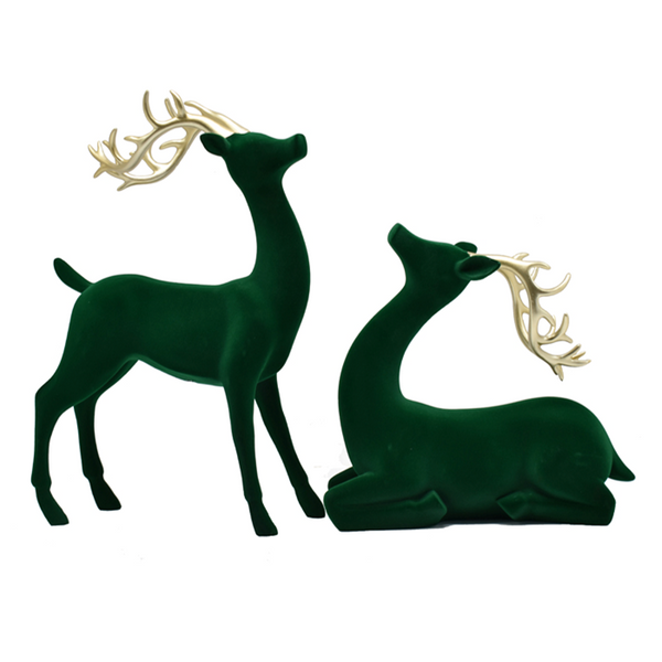 Resin Flocked Deer Green