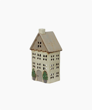 Alsace Christmas Tea Light House Stone with Pots Medium