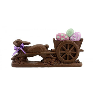 Chocolate Rabbit pulling cart