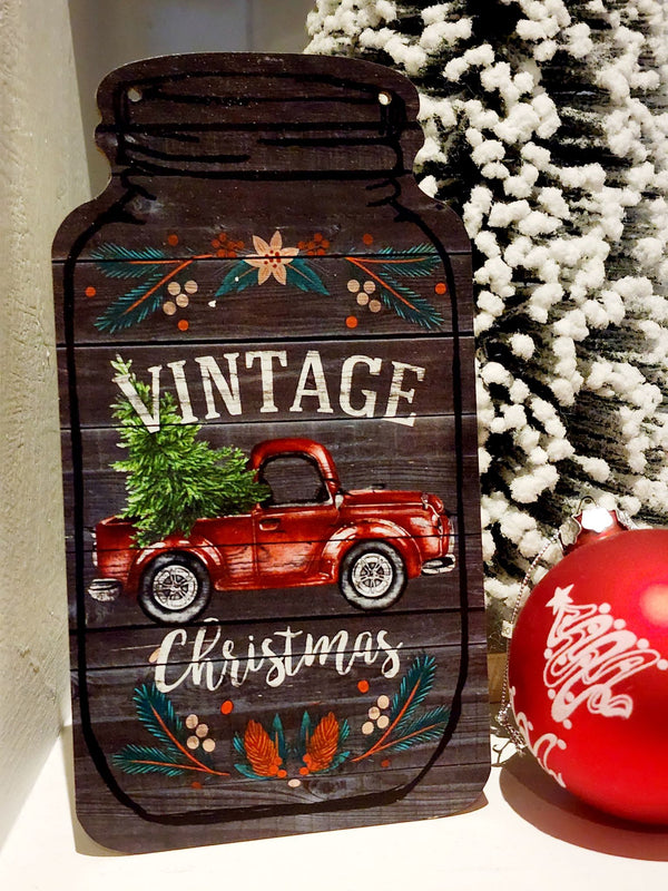 Christmas Sign - Wooden Mason Jar