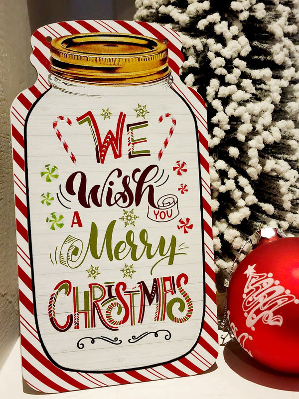 Christmas Sign - Wooden Mason Jar