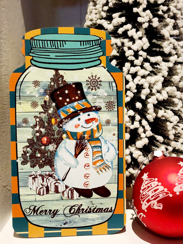 Christmas Sign - Wooden Mason Jar