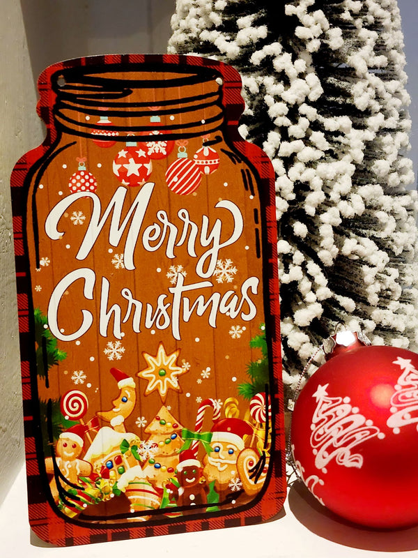 Christmas Sign - Wooden Mason Jar