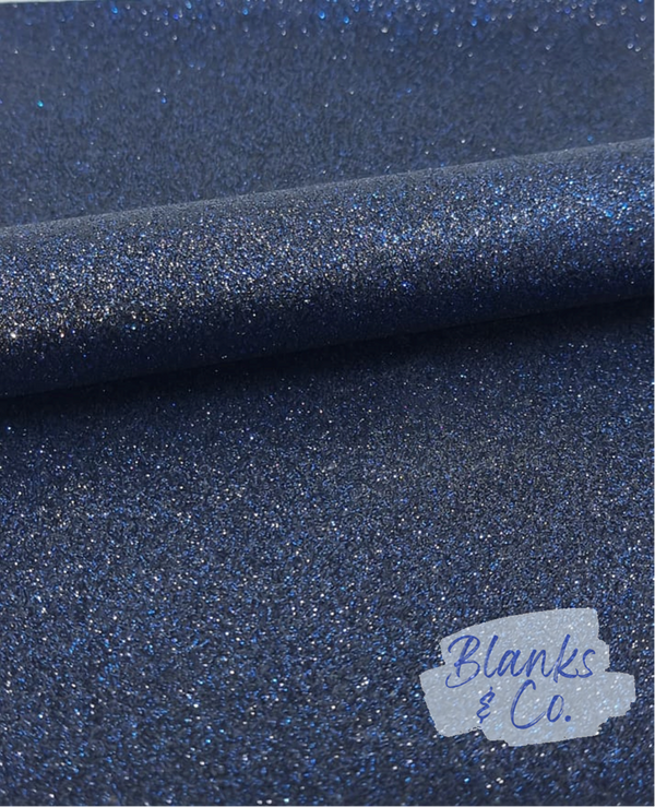 Glitter Faux Leather - Navy (Superfine)