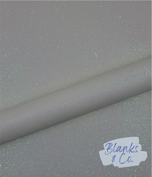 Glitter Faux Leather - White Green (Superfine)