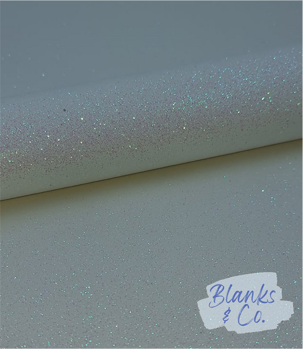 Glitter Faux Leather - White Pink (Superfine)