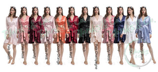 Satin robe with ruffle