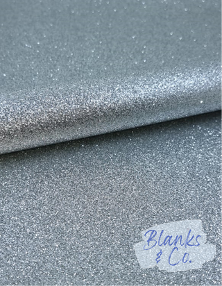 Glitter Faux Leather - Silver (Superfine)