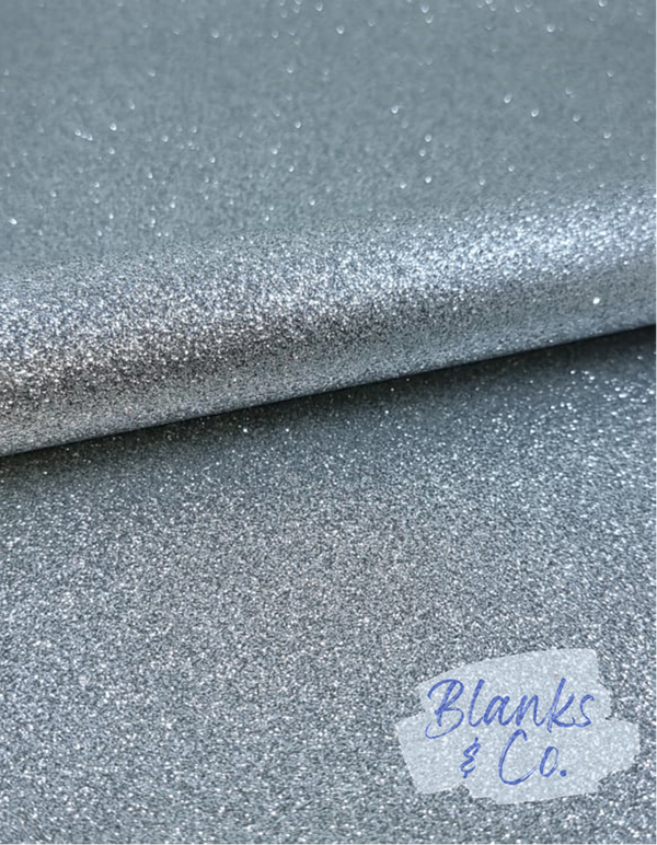 Glitter Faux Leather - Silver (Superfine)